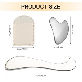 LFCFBH 2PCS Guasha Tool Face, Stainless Steel Gua Sha, Muscle Scraper for Myofascial Release, Soft Tissue Massage