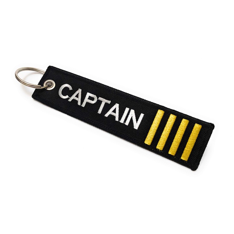 Captain Luggage Tag | Keychain | 4 Gold Stripes |