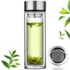 PARACITY Glass Tea Infuser Bottle Tea Flood Cup 12oz/350ml, Double