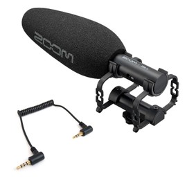 Zoom ZSG-1 Directional Microphone for Camera and Smartphone + Keepdrum ADP07 TRS-TRRS Adapter Cable