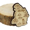 Printtoo Souvenir Gift Collectibles Sri Lanka Map Engraved Wooden Fridge