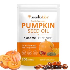 HBIKCLYC Pumpkin Seed Oil with Saw Palmetto Capsules Supplement for Men Women | Supports Hair, Urinary & Bladder Health, 300 Softgels (1)