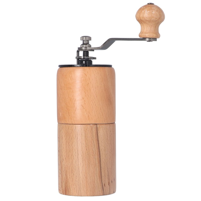 Manual Coffee Grinder Adjustable Coarseness Quiet Portable Wooden Hand Crank