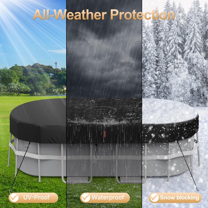 LXKCKJ 8x14 FT Oval Pool Cover with Above Ground Pool,