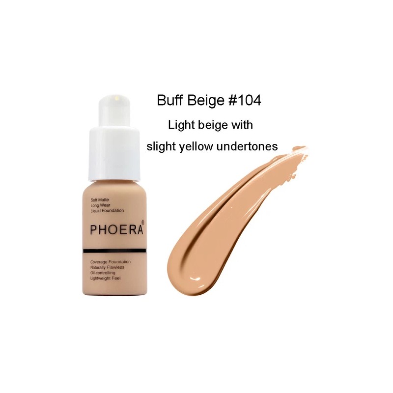 PHOERA® Soft Matte Full Coverage Liquid Foundation Concealer Longlasting Makeup