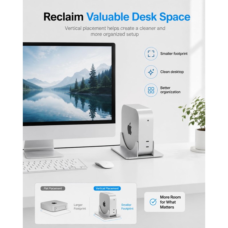 SNANSHI Supporto da scrivania verticale per Mac mini M4, design