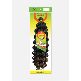 Vivica A Fox Zulu Braid Collection - 12 Inch Lola Curl Latch Hook Crochet Braid, 18 Strands (1-Pack, Mix and Match Colors), Color 4 Medium Dark Brown