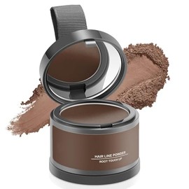 Hairline Shadow Polvo Para Rayitas, Polvo para Retocar Raíces, Corrector Para Las Raíces Del Cabello, Para Cubrir Las Sombras Para El Cabello, Uso Para Rellenar El Debilitado (Café claro)