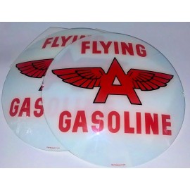 FLYING A GASOLINE 13.5" GLASS FACES ***SET OF TWO***
