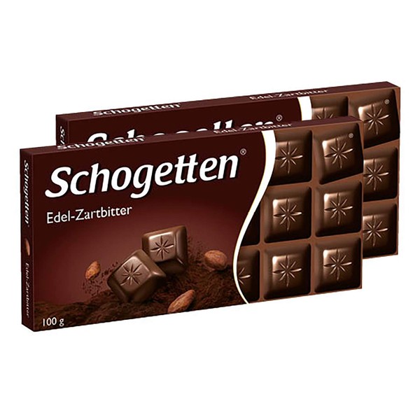 Schogetten Dark Chocolate Bar Candy Original German Chocolate 100g/3.52oz (Pack of 2)