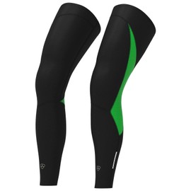 DHERA Men Cycling Legwarmers, Thermal Bike wear, Colour Green/Black, Size S Sports