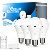 LUXKAZSAZZI WirelessGlow Rechargeable Light Bulbs with Remote, 3 Color Temperatures