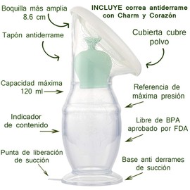 LURKO Recolector de Leche Materna Colector de Leche Materna Extractor de Leche Materna Extractor de Leche Manual Recolector de Leche Materna Saca Leche Manual