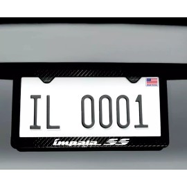 RED COBRA Impala SS Carbon Fiber License Plate Frame Tag W Screws 100% Carbon Fiber