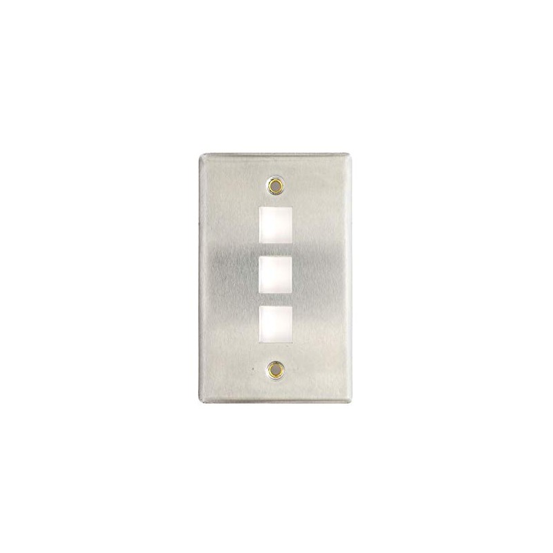 Networx Keystone Wall Plates (3 PORT, STAINLESS STEEL)
