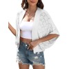 Women’s Open Front Crochet Cardigan – Hollow-Out Batwing Sleeve Knit