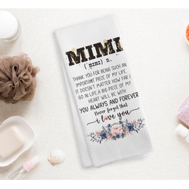NOQL Mimi Kitchen Towels and Dishcloths, Mimi Gifts, Mimi Gifts for Grandma, Gifts for Mimi, Best Mimi Gifts Drying Cloth Hand Towels Tea Towels for Bathroom Kitchen, 16×24 Inches