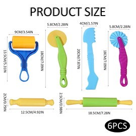 Bipl 6 teilig Knetwerkzeug, Knete Plastilin Werkzeuge, Knete Ausstechformen, Handmade DIY Lernspielzeug, Knete Zubehör, für Kinderknete, Magic Sand, Küchenspielzeug