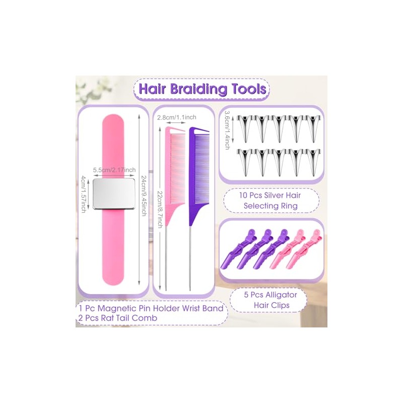 Juexica 19 Pieces Braiding Hair Rack Braid Hair Extension Tools