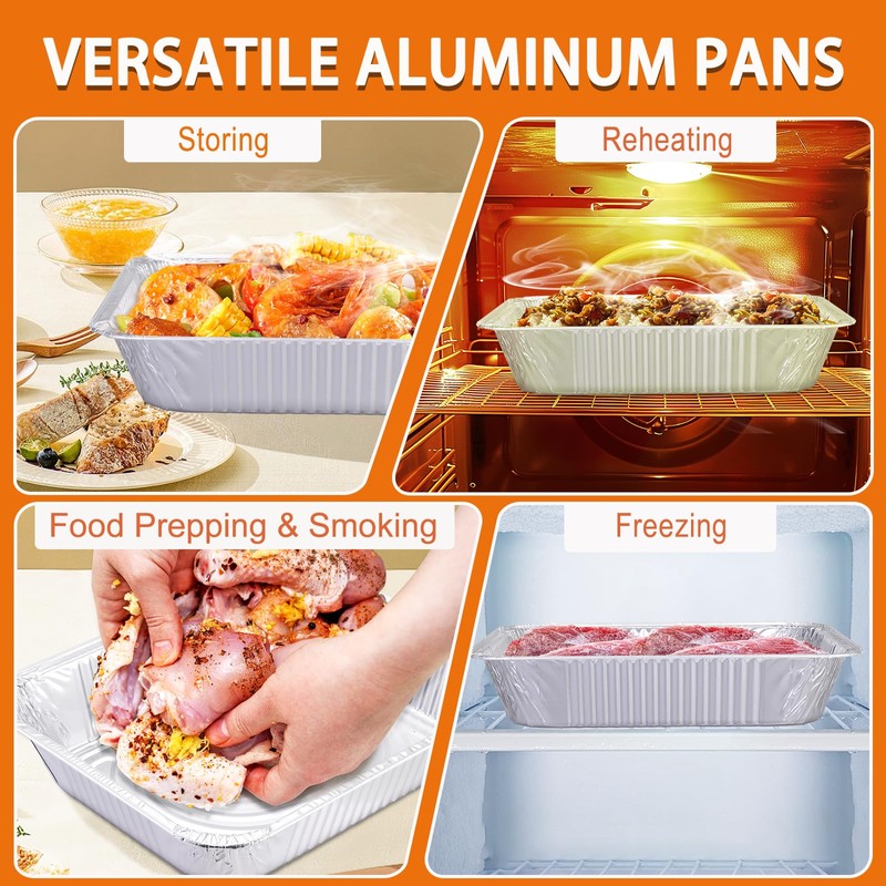 Homewarm Aluminum Foil Pans 9x13 Disposable - Half Size Aluminum
