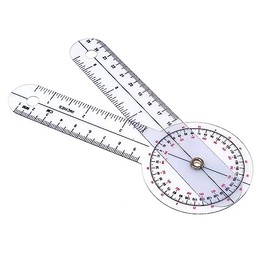 Goniometer Transparent Orthopedic Angle Ruler Plastic Goniometer 360 Degree for Body Measuring Tape Goniometer Protractor Ruler (6 Inch)