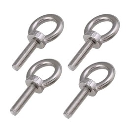 Pack of 4 M8 304 Eye Bolts Made of Stainless Steel, Male Thread Lifting Ring Bolts, Eye Bolts M8, Round Screw Eye Bolt, Eye Bolt, Suitable for Home Outdoor Use