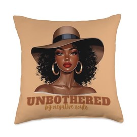 Portrait of Poise - African American Unbothered Elegance Throw Pillow