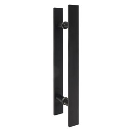 DYRABREST 17.5Inch Stainless Steel Door Handle Double Sided Pull Push Sliding Barn Door Handle (Painting Black)