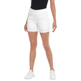 LRD Womens Golf Shorts 5 Inch Inseam Quick Dry Elastic Hiking Short with Pockets, White, XX-Large