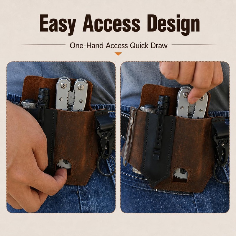 Zhula Leather Knife Sheath for Fixed Blade Knives - Vertical