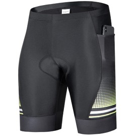 Przewalski Men's Cycling Shorts 4D Padded Bicycle Riding Biking Pants Bicycle Shorts with 2 Phone Pockets