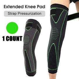 Non-slip Knee Pad, 1 Count Elastic Long Leg Sleeve Bandage, Pressurized Knee Pad, Running Sports Warm Leg Accessories for Christmas Gift - Color: Green, Specification: one size fits all