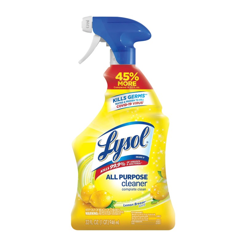 Lysol All Purpose Cleaner Lemon Breeze 32 Ounce (Pack of