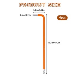 KALIONE 4Pcs 5mm Hex Key Wrench, L Wrench Hex Allen Wrench, Ball End Hex Key Wrench, Long Arm Wrench, S2 Steel Repairing Tool for Repairing Furniture Bike(Orange)