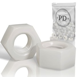 PD® Plastic Nuts M5 (DIN 555 / ISO 4034), High-Quality PA Nylon Hex Nuts, Hex Nut Plastic Nut for Screws, Threaded Bolts and Threaded Rods, Pack of 25