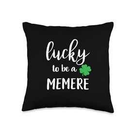 Lucky Memere Cute Grandma Shamrock St Patricks Day Throw Pillow