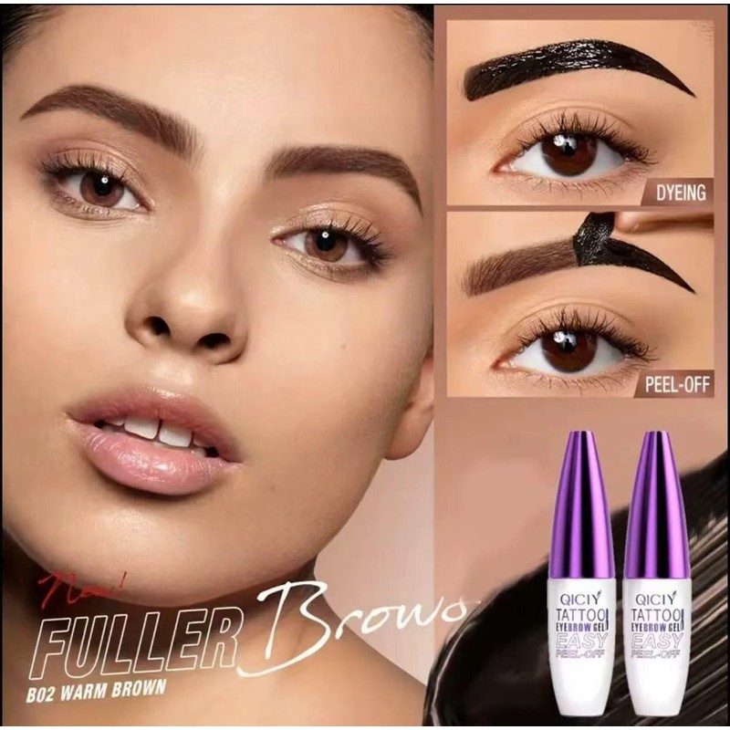 2Pcs Peel Off Eyebrow Tint Gel, Semi-Permanent Color Brow Dye,