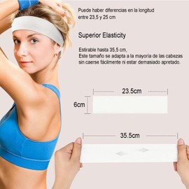 HAKUKU Diadema para Mujeres 4 Piezas, 23.5cm Diadema para Mujeres y Hombres, Elástica Suave Que Absorbe el Sudor, Adecuada Deportes de Yoga Corriendo (03 - Negro/Blanco/Beige/Café)