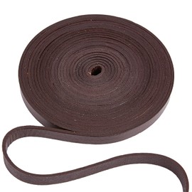 GORGECRAFT 12 mm Flat Genuine Leather Cord 5 m Cowhide Strips 2 mm Thick Coconut Brown Leather Cord Rope for Bracelets Necklaces Belts Boots Lace Jewellery Making Braiding DIY Crafts