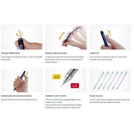 Tombow Mono Graph Shaker Mechanical Pencil 0.5mm, Lime Green Body, R3 (SH-MG51)