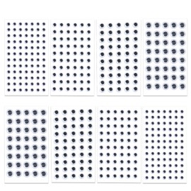 Googly Eyes Stickers - Self Adhesive Wiggle Eye Stickers for Crafts | Assorted Small Sizes 8mm 10mm 12mm 15mm | Easy Peel and Stick | 8 Sticky Sheets.