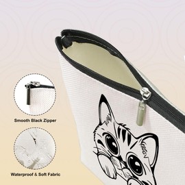 Cat Gifts for Women Cat Mom Gifts Cute Cat Makeup Bag Funny Cat Stuff Cat Accessories Cat Lover Gifts for Women Girls Reader Friends Cat Lady Pet Owner Friendship Christmas Birthday Cosmetic Bag