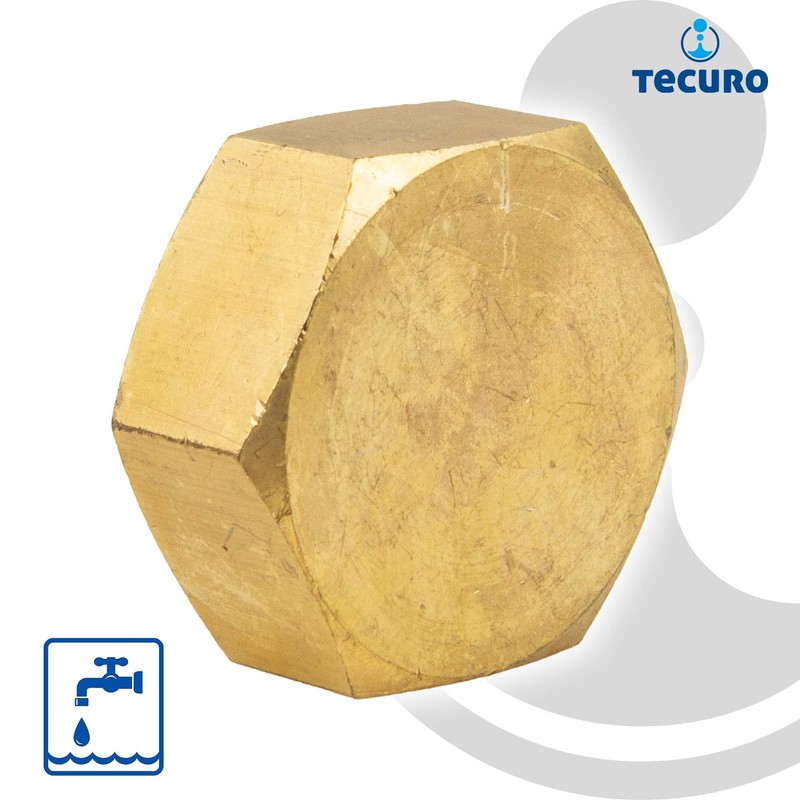 tecuro Cap with hexagon, internal thread Rp 2 inches, blank