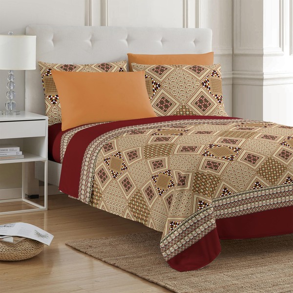 PREMIUS 4 Piece Microfiber Wrinkle-Free Sheet Set, 14 Inches Deep