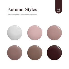 Beetles Gel Nail Polish Set, Coffee Cafe Collection Brown Neutral Beige Mauve Color Perfect for Autumn and Winter Nail Art Manicure Kit Soak Off LED G