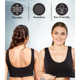 Love My Fashions® Padded Sports Bras Women 1 and 3 Pack Super Comfort Seamless Bralette Wireless Sleep Yoga Workout Bra for Ladies Nude