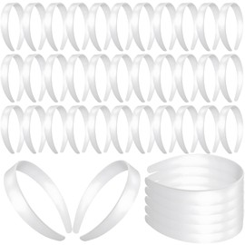 100 Pcs Plastic Headbands Bulk 1 Inch Wide Craft No Teeth Plain Headbands DIY Hair Band Accessories for Girls Women (White,1 Inch Wide)
