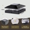 Jofios Solar Post Cap Lights Outdoor 8pack, Black Waterproof Solar