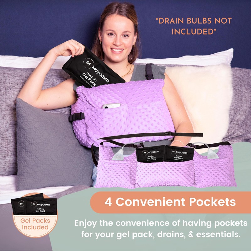 MOYOAMA Bundle Royal Purple Dots: Mastectomy Pillow IR Design with