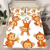 Feelyou Kids Cute Monkeys Bed Sheet Set Cartoon Monkey Banana